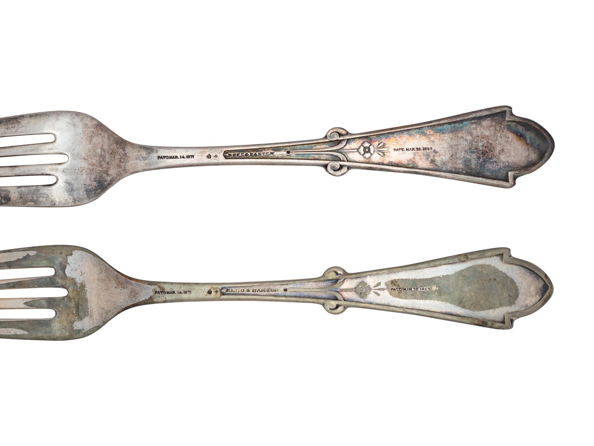 A Large Collection of Silver and Silver-Plate Flatware Articles