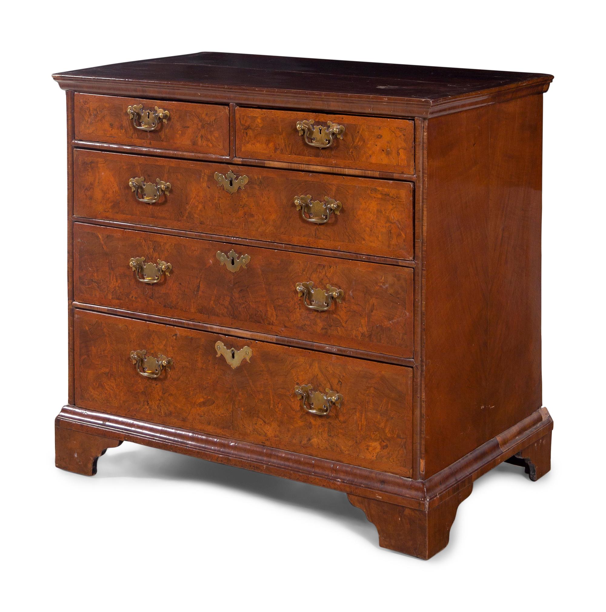 A George II Walnut Chest of Drawers