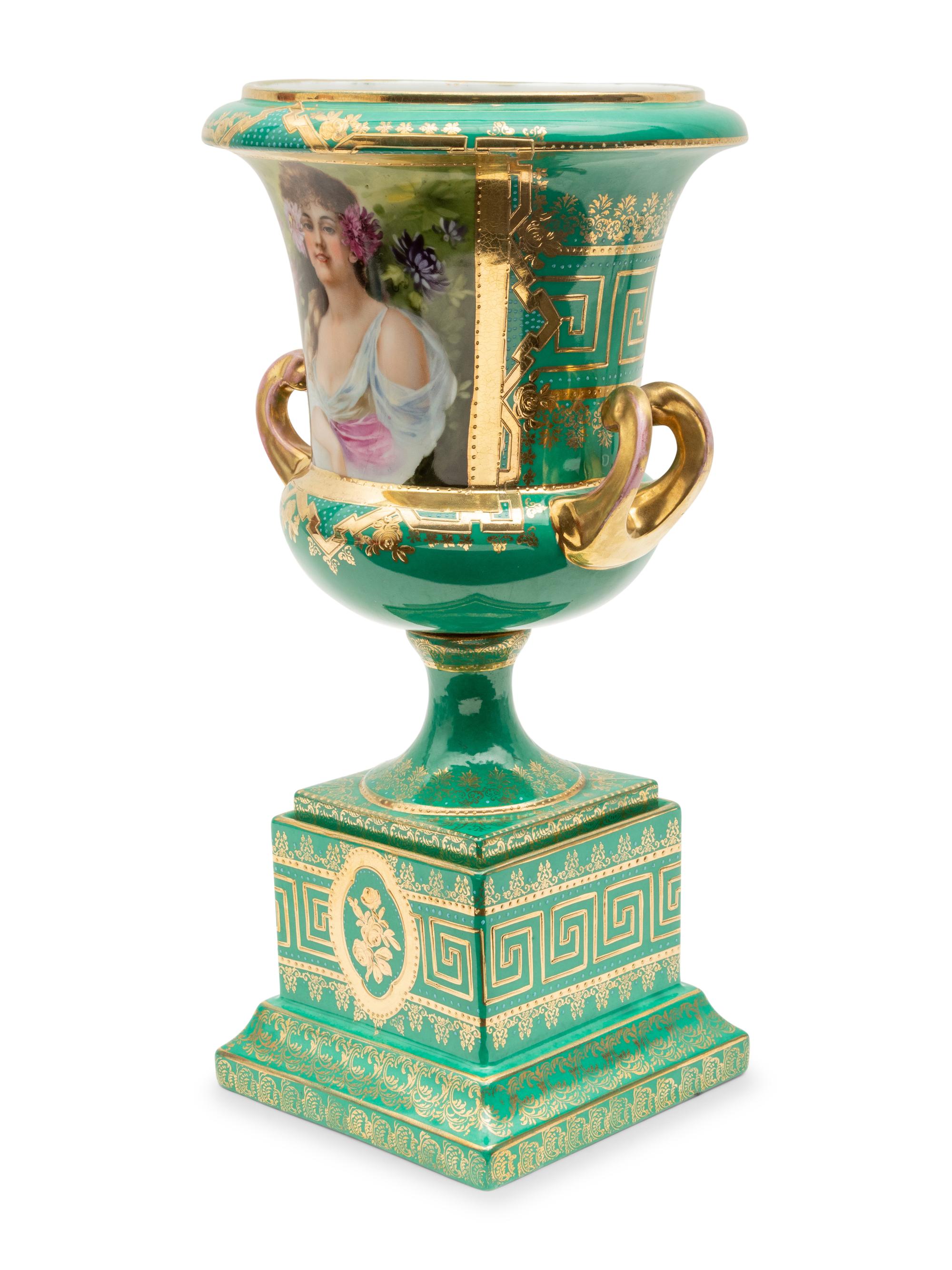 A Vienna Style Porcelain Urn