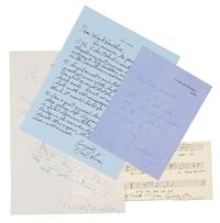 [MUSICIANS AND COMPOSERS]. A group of 4 manuscripts by musicians and composers.