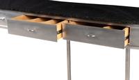 A Custom Steel Marble-Top Console Table