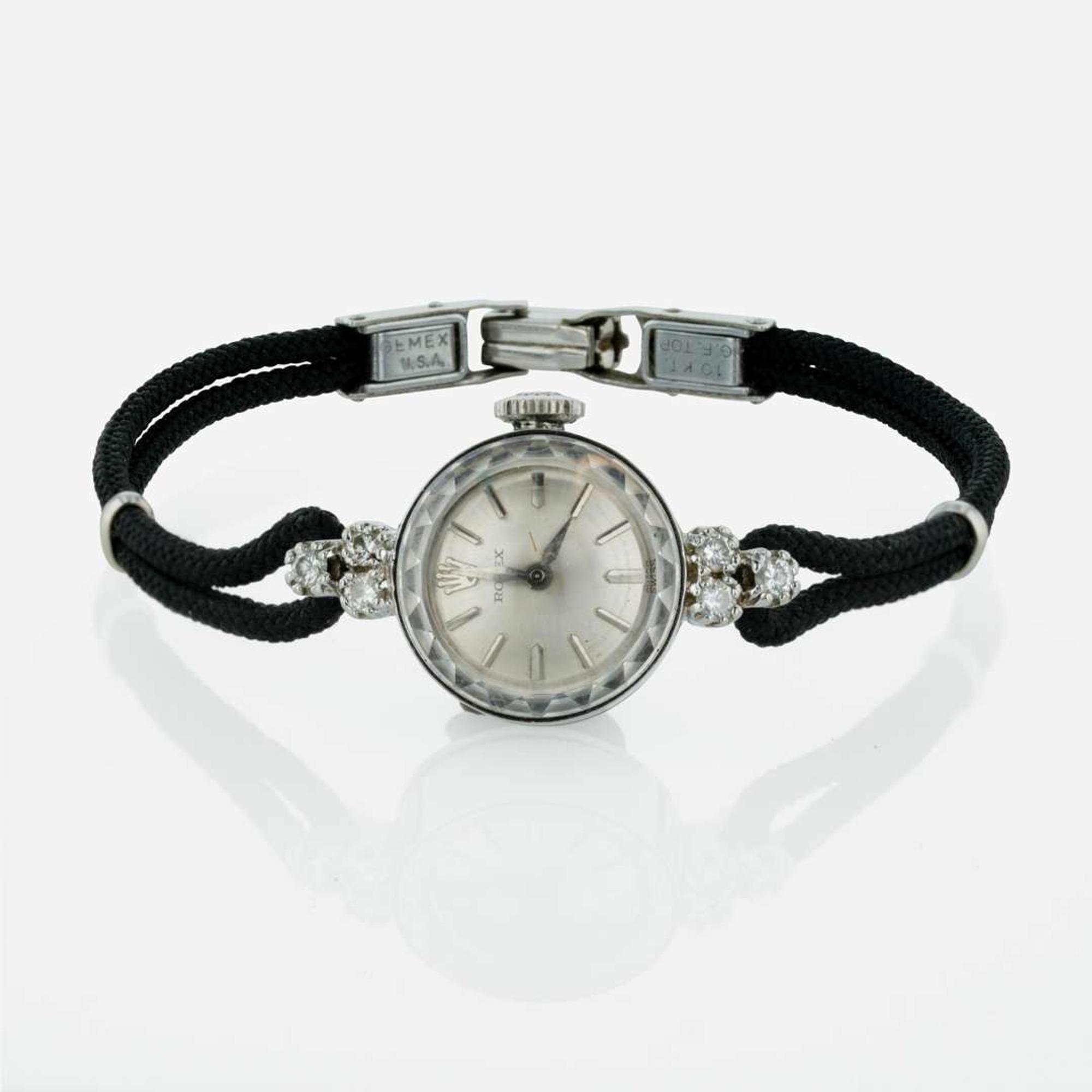 A 14K White Gold Diamond Ladies Rolex C.1940