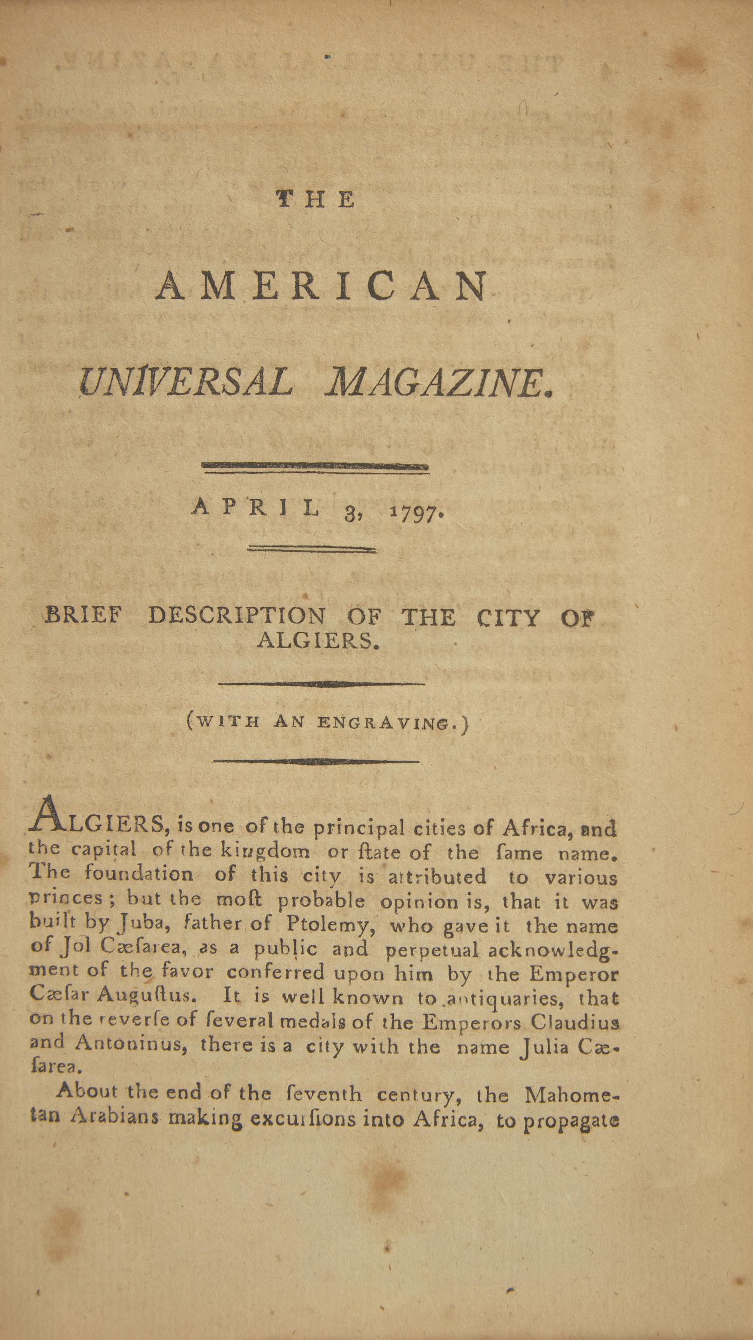 [Washington, George] A Lengthy Lifetime Attack on President Washington for Being a Slaveholder, 1797