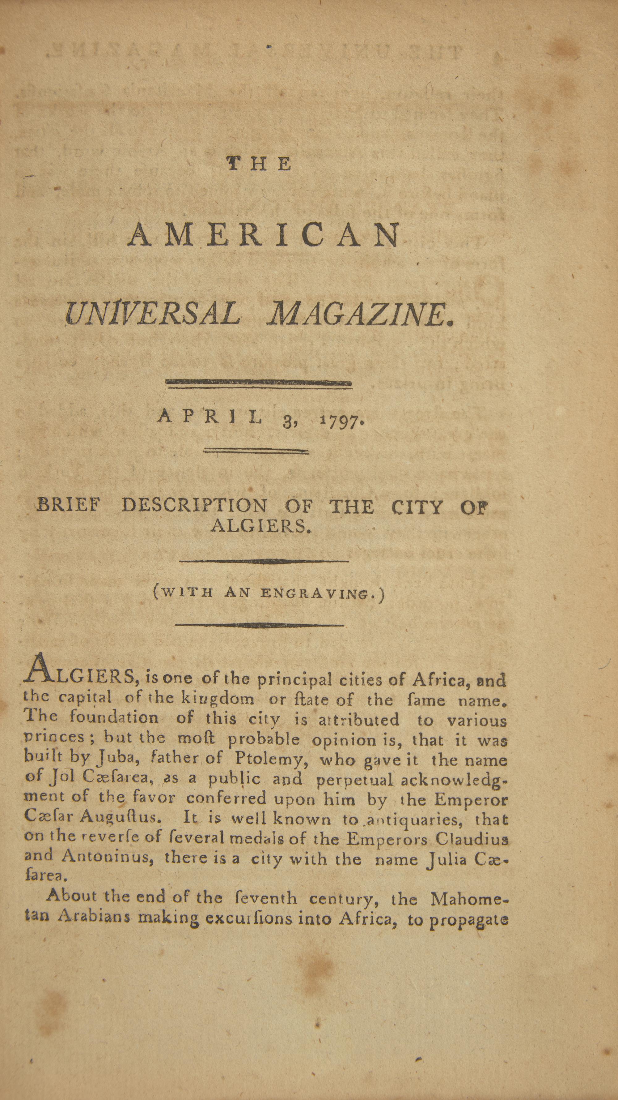 [Washington, George] A Lengthy Lifetime Attack on President Washington for Being a Slaveholder, 1797