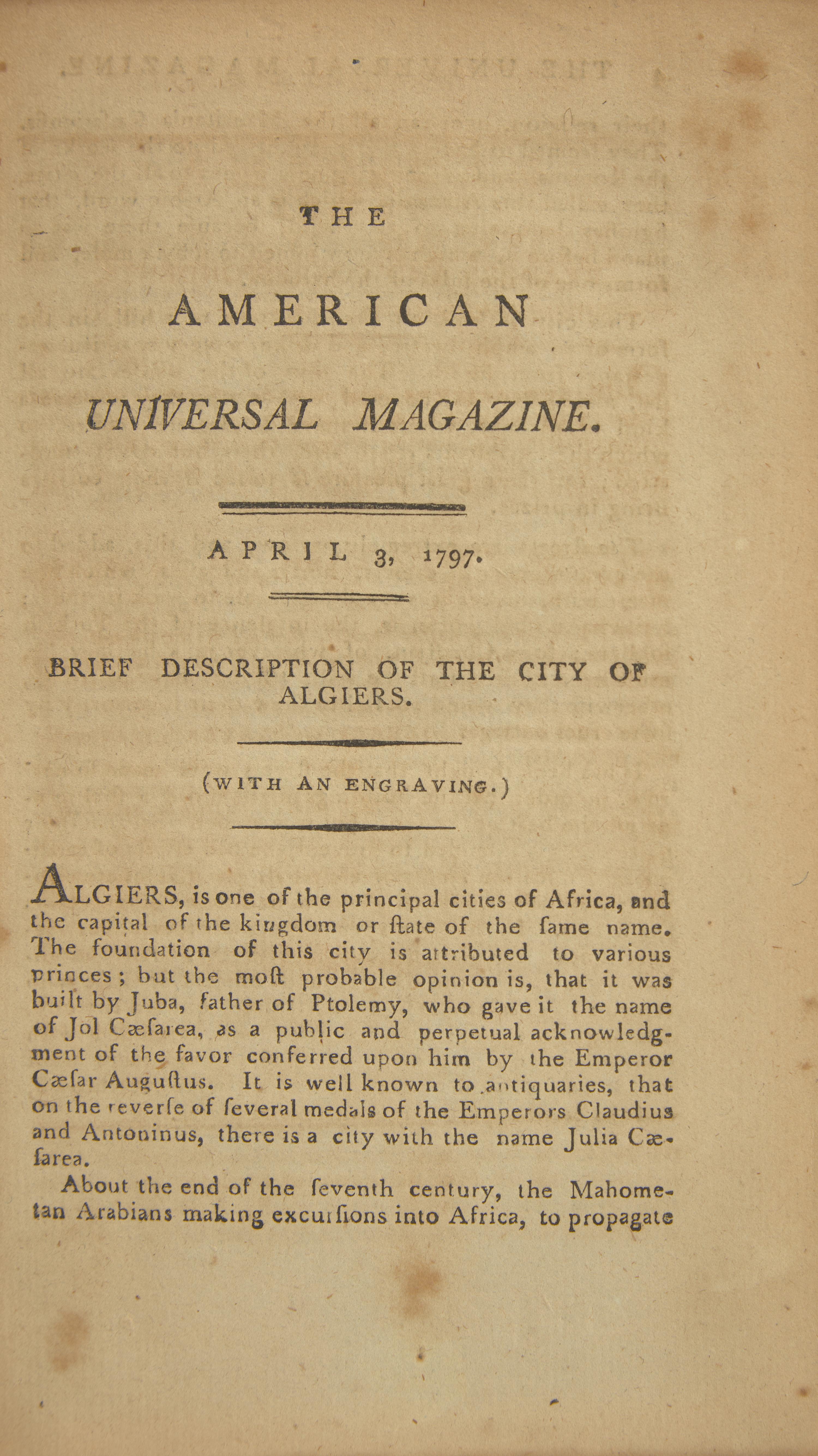 [Washington, George] A Lengthy Lifetime Attack on President Washington for Being a Slaveholder, 1797