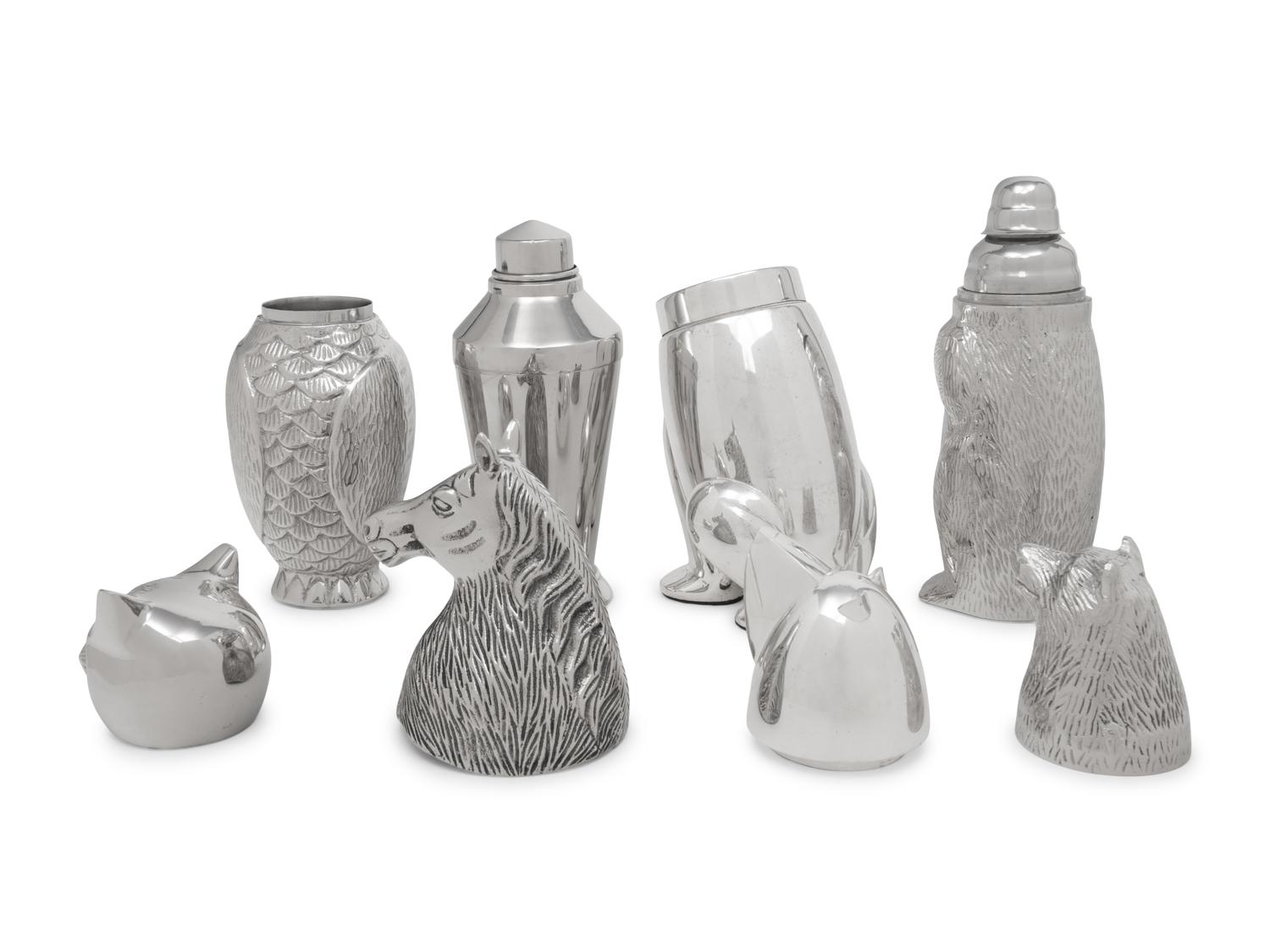 Four Animal-Form Cocktail Shakers