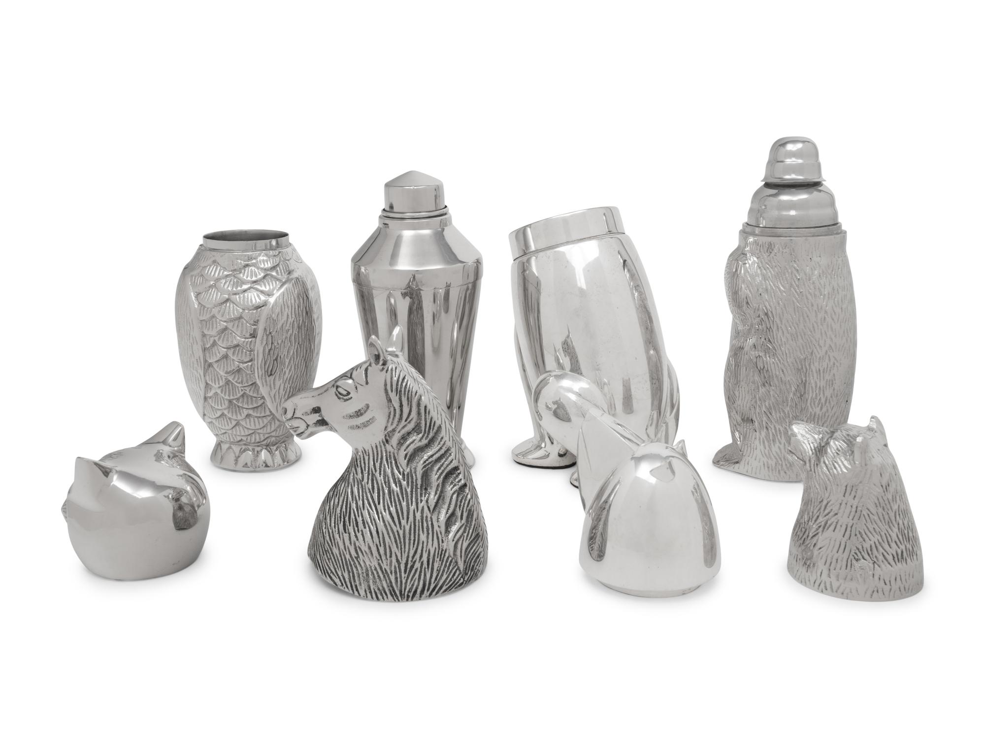 Four Animal-Form Cocktail Shakers