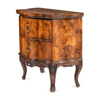 A Pair of Italian Rococo Walnut Commodini