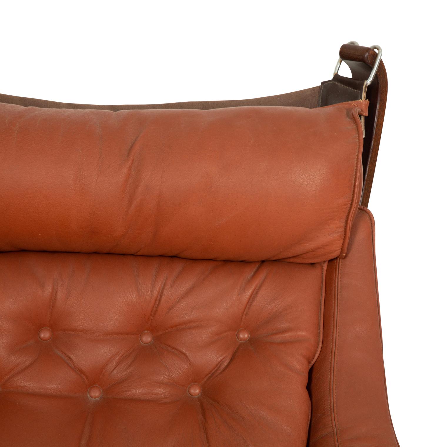 A Falcon Leather Armchair and Ottoman by Sigurd Ressell for Vatne Mobler