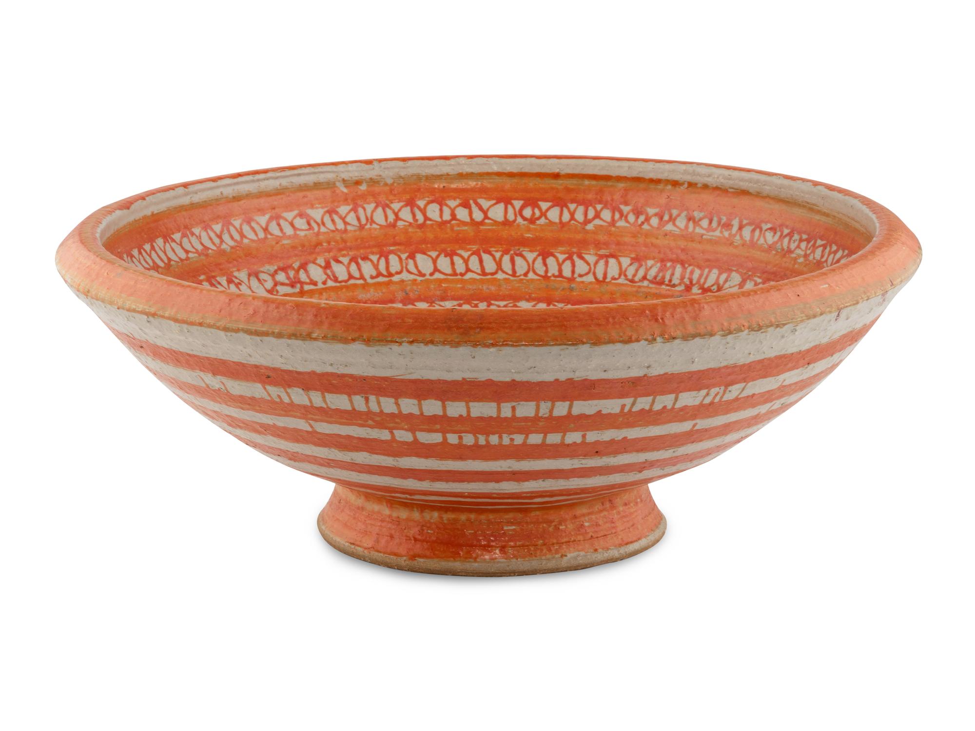 A Massive Glazed Terracotta Bird Bath or Centerpiece Bowl