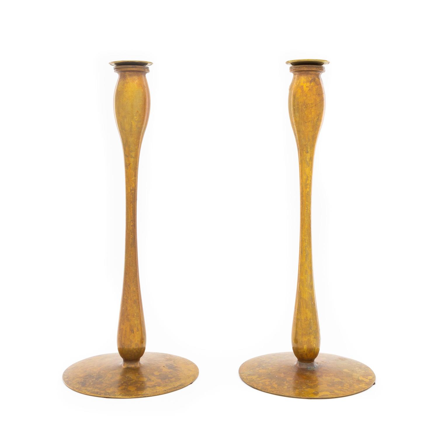 A Pair of American Bronze Candlesticks