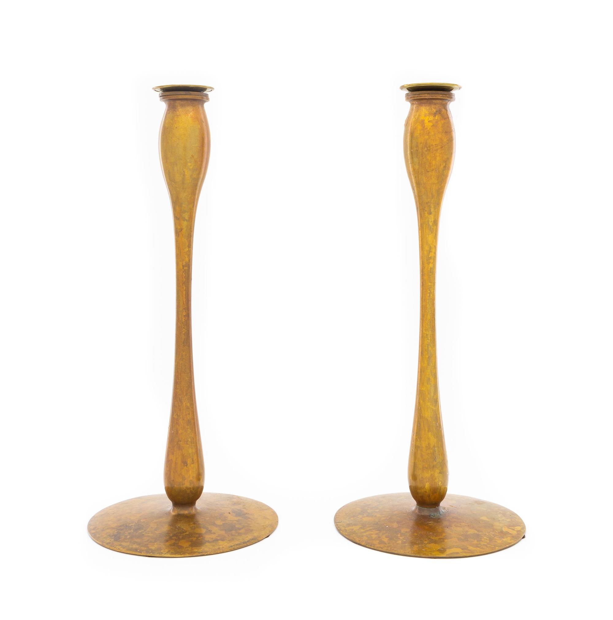 A Pair of American Bronze Candlesticks