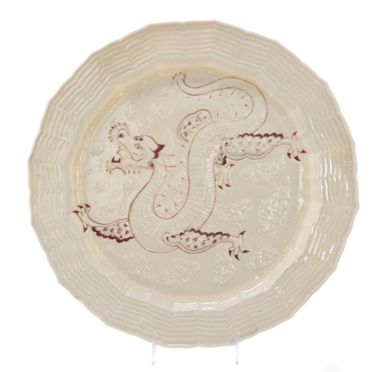 A Belleek Chinese Tray, Diameter 15 inches.