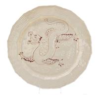 A Belleek Chinese Tray, Diameter 15 inches.