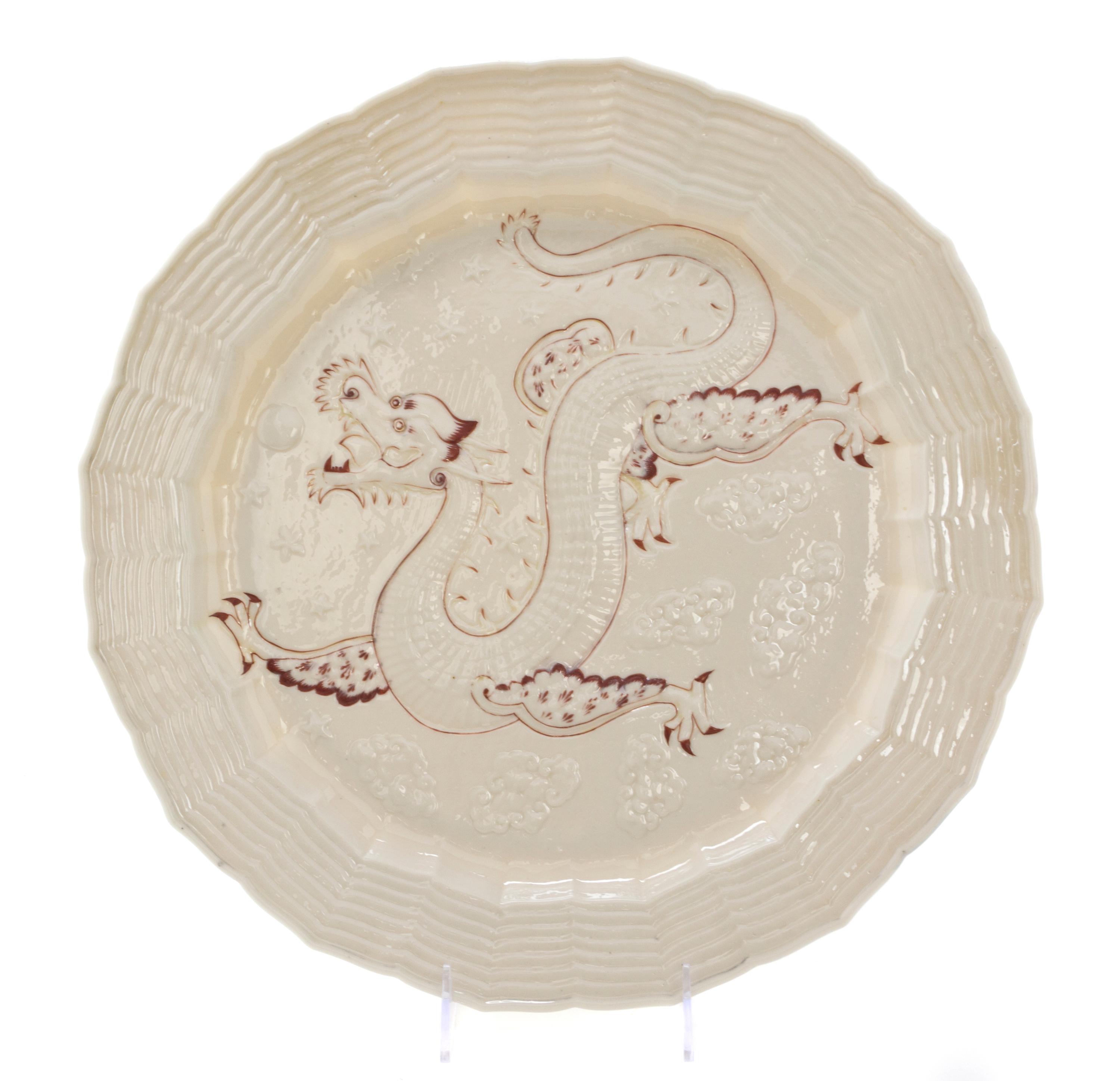 A Belleek Chinese Tray, Diameter 15 inches.