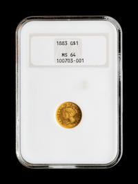 An 1883 Indian Princess $1 Gold Coin (NGC MS64)