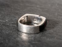 Silver and Mosaic Inlay Cuff Bracelet, Ring, and Earring Suite