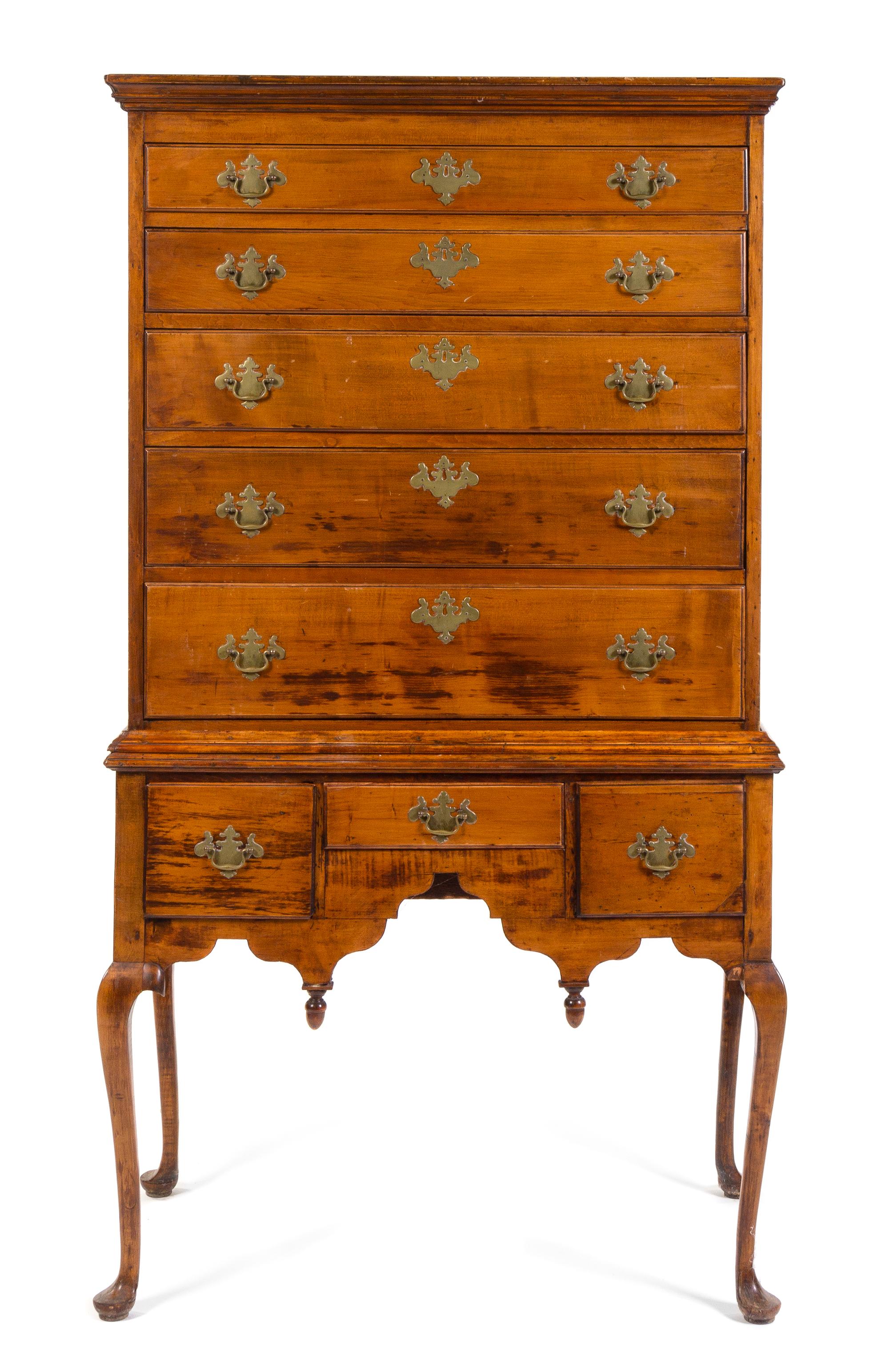A Queen Anne Cherrywood Highboy — NEW ENGLAND, LATE 18TH CENTURY