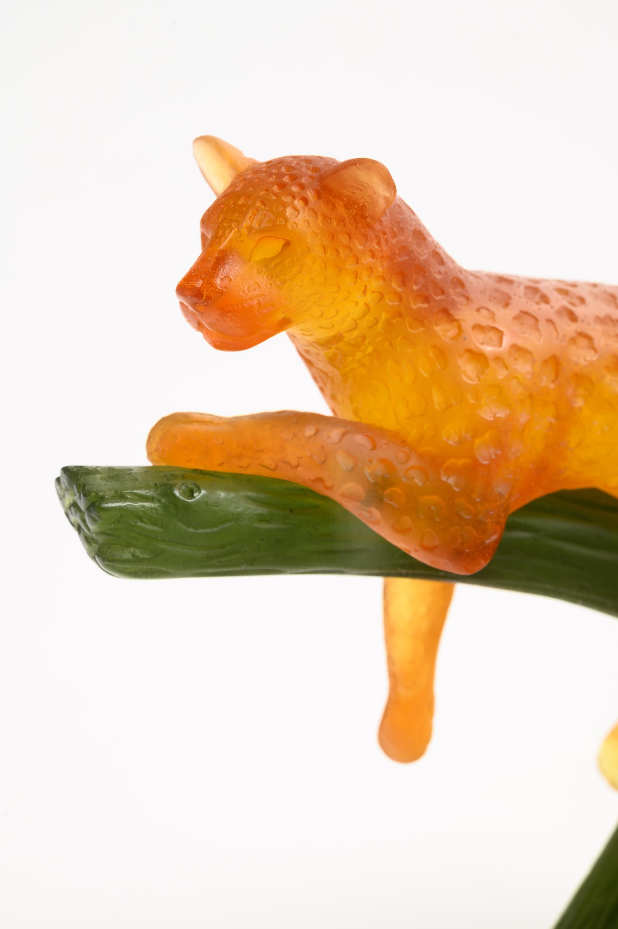 A Daum Pâte-De-Verre Leopard