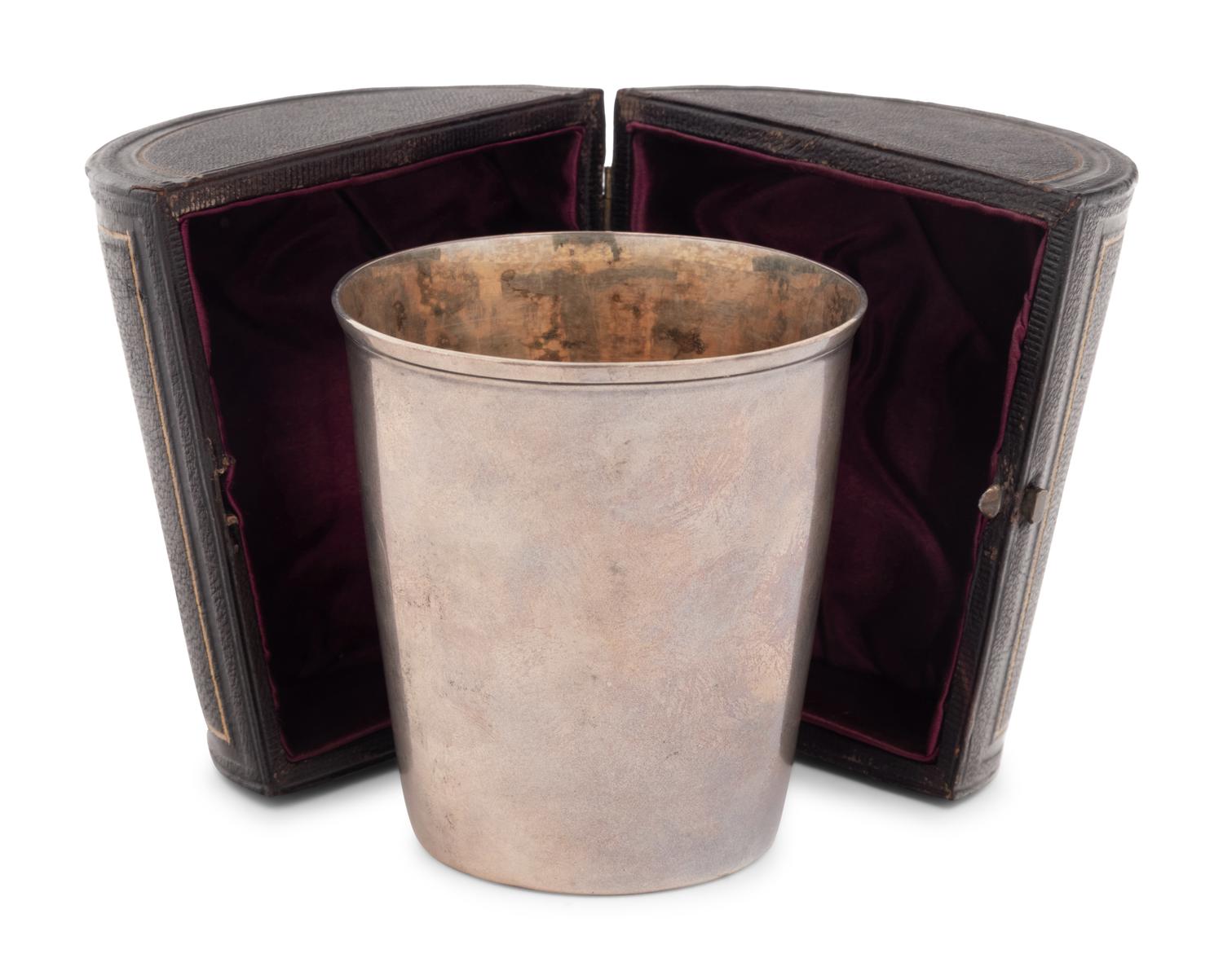 An English Silver Beaker and Case