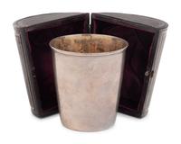 An English Silver Beaker and Case
