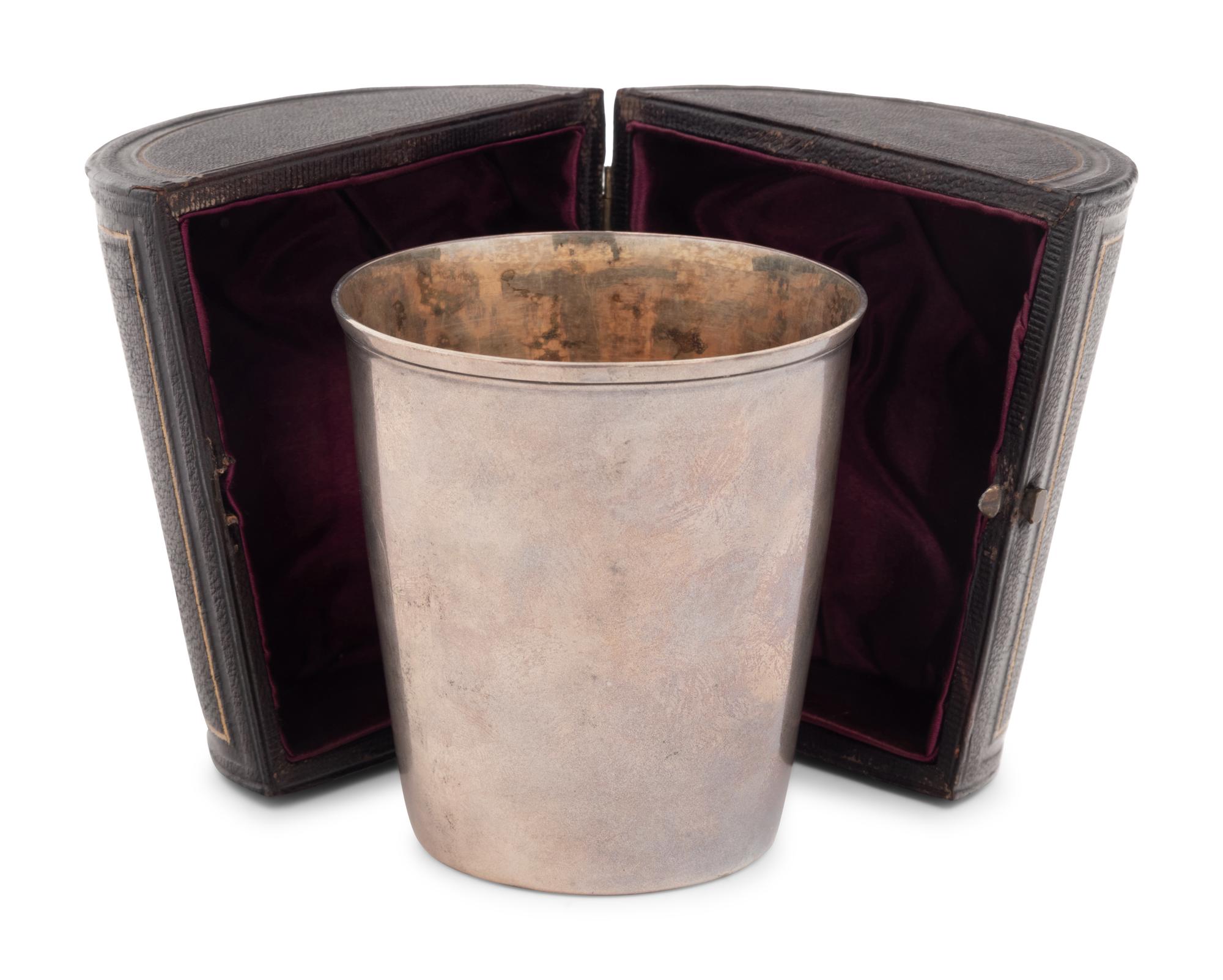 An English Silver Beaker and Case