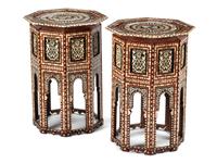 A Pair of Moorish Style Mother-of-Pearl Inlaid Tables