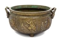 A Japanese Bronze Jardiniere Height 9 3/8 x width 20 1/4 inches. — EARLY 20TH CENTURY