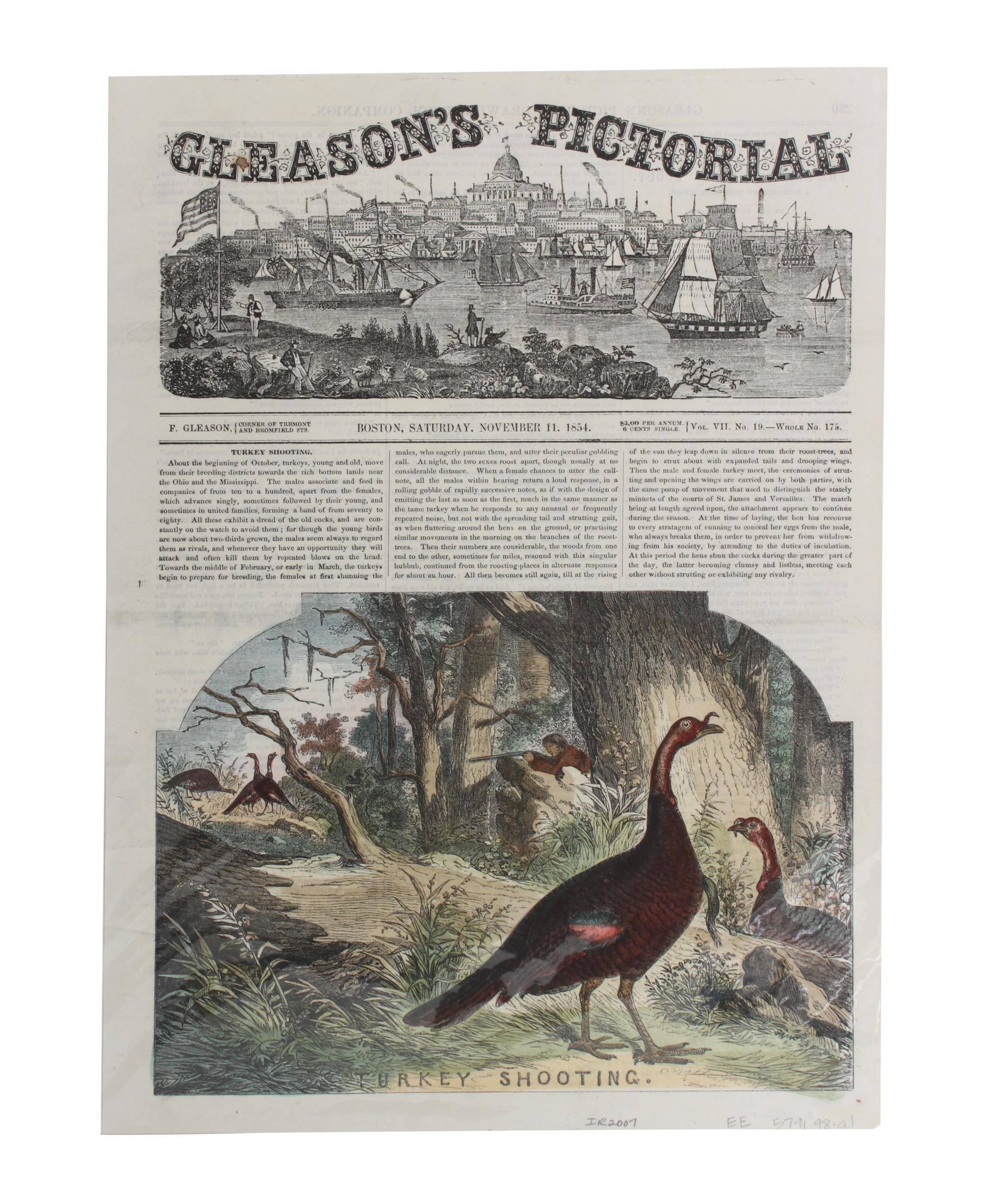 Six Hand Colored Woodblock Hunting Prints Height 14 x width 9 3/4 inches. — LATE 19TH CENTURY