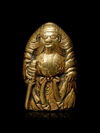 A Bronze Figural-Form Ojime