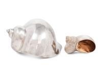 Two Mexican Silver Shell-Form Table Ornaments