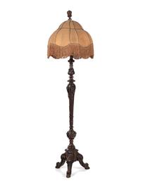 An American Carved Mahogany Floor Lamp
