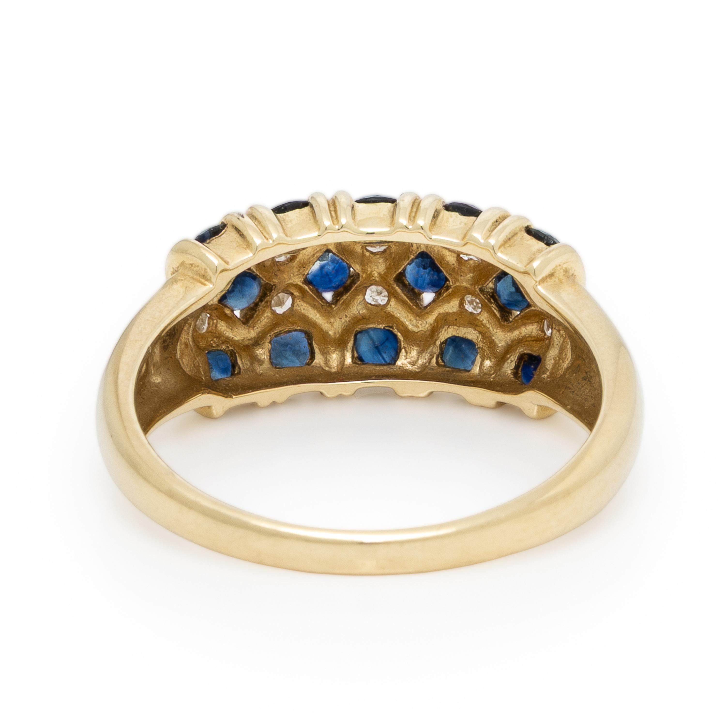 Yellow Gold, Sapphire, and Diamond Ring