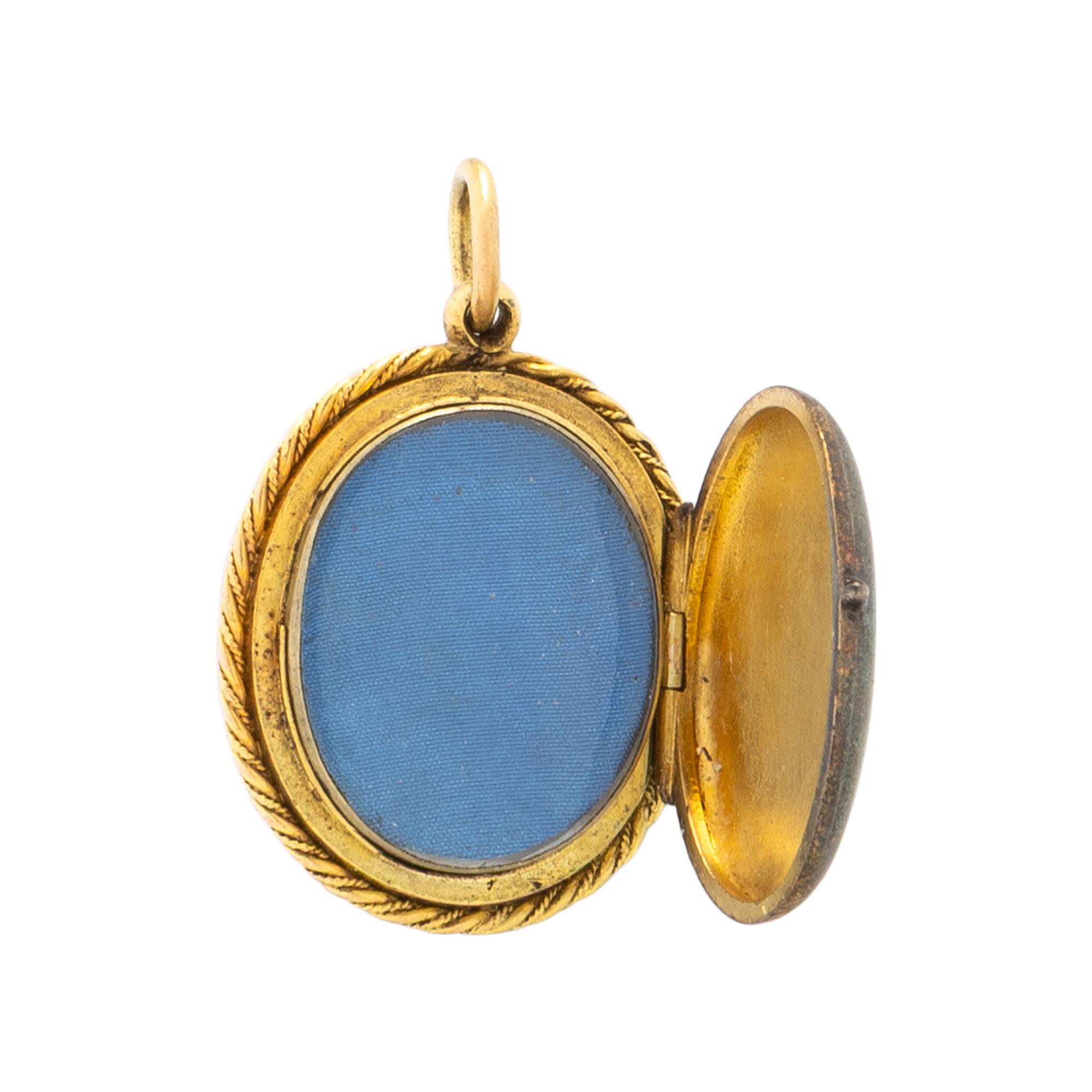 VICTORIAN, COLLECTION OF YELLOW GOLD AND ENAMEL LOCKET AND MOURNING JEWELRY