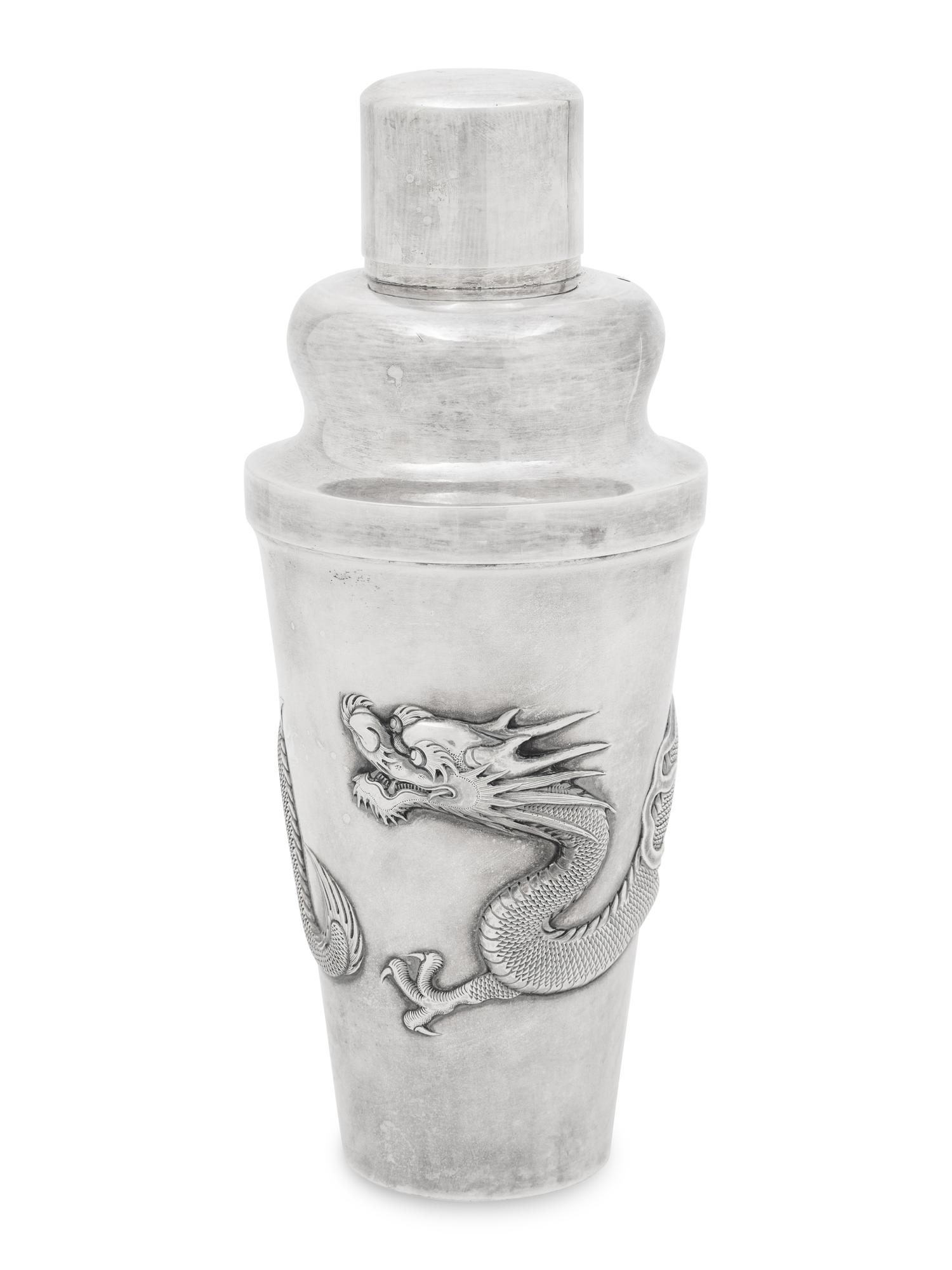 A Chinese Silver 'Dragon' Cocktail Service