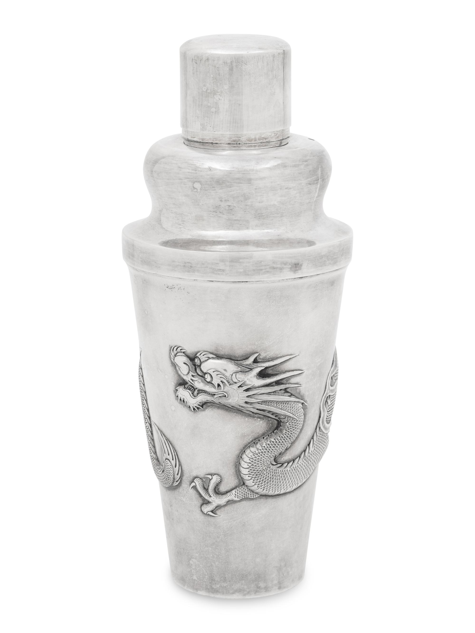 A Chinese Silver 'Dragon' Cocktail Service