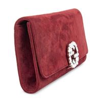 Gucci, Merlot Suede Clutch
