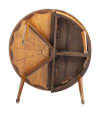 A George III Satinwood Inlaid Demilune Game Table