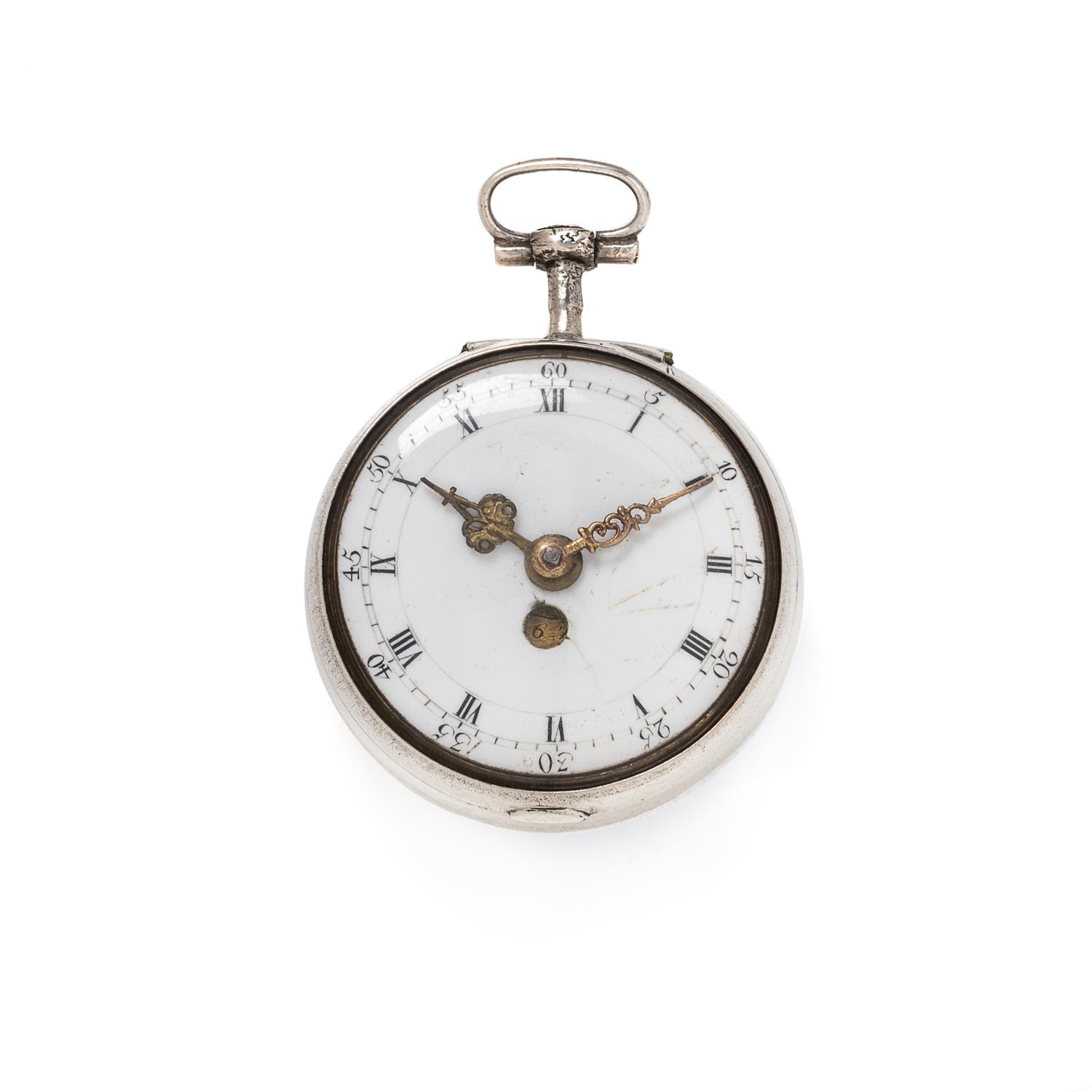 BRITISH, STERLING SILVER CALENDAR OPEN FACE POCKET WATCH