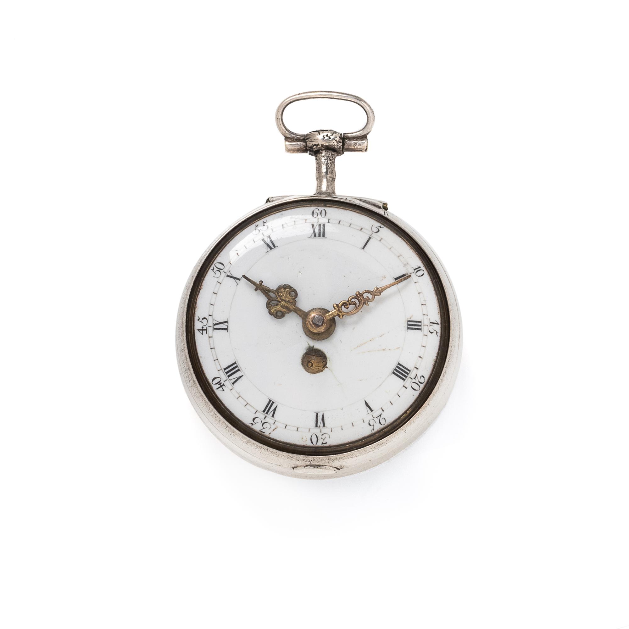BRITISH, STERLING SILVER CALENDAR OPEN FACE POCKET WATCH
