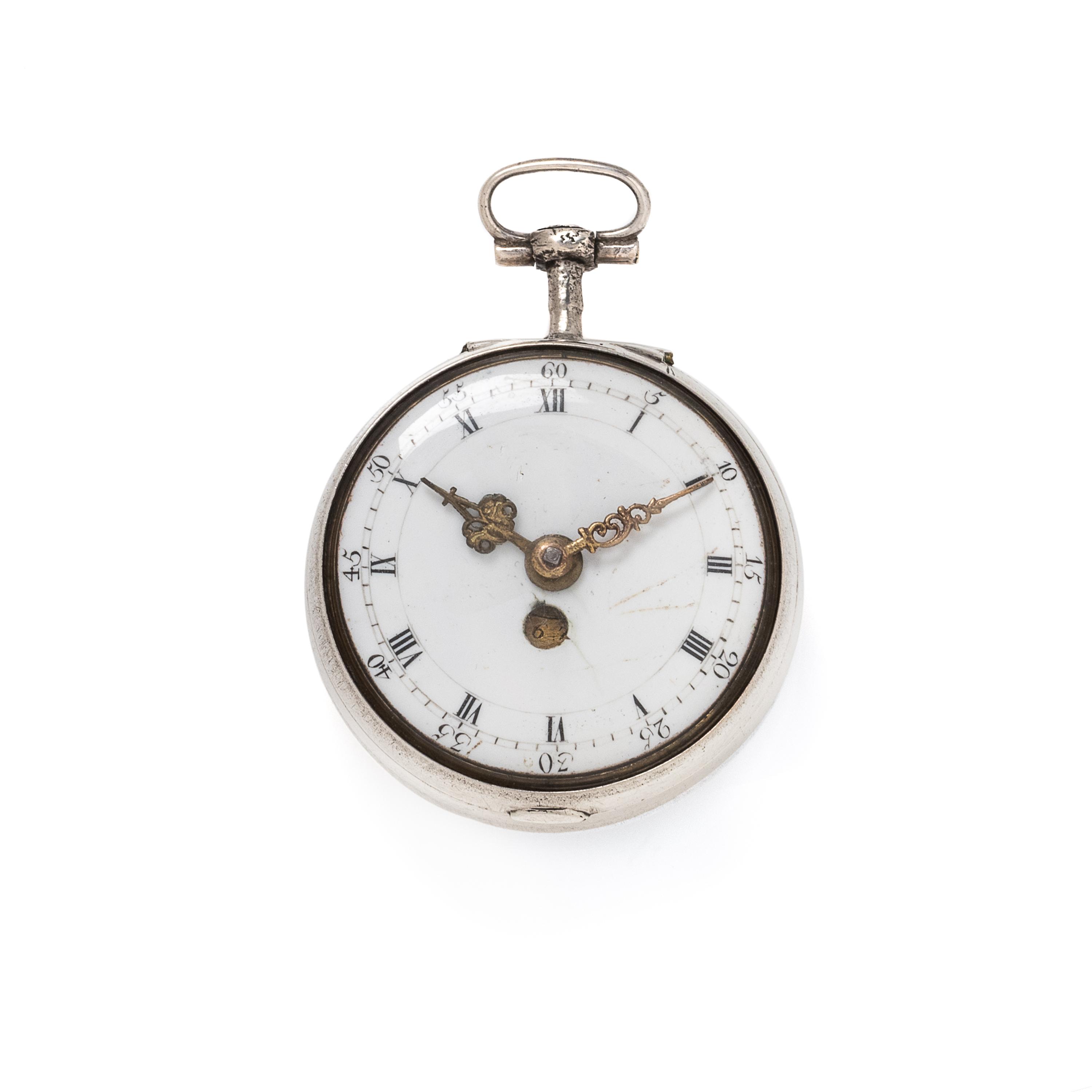 BRITISH, STERLING SILVER CALENDAR OPEN FACE POCKET WATCH