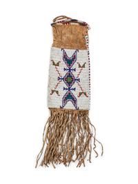 Sioux Beaded Hide Tobacco Bag