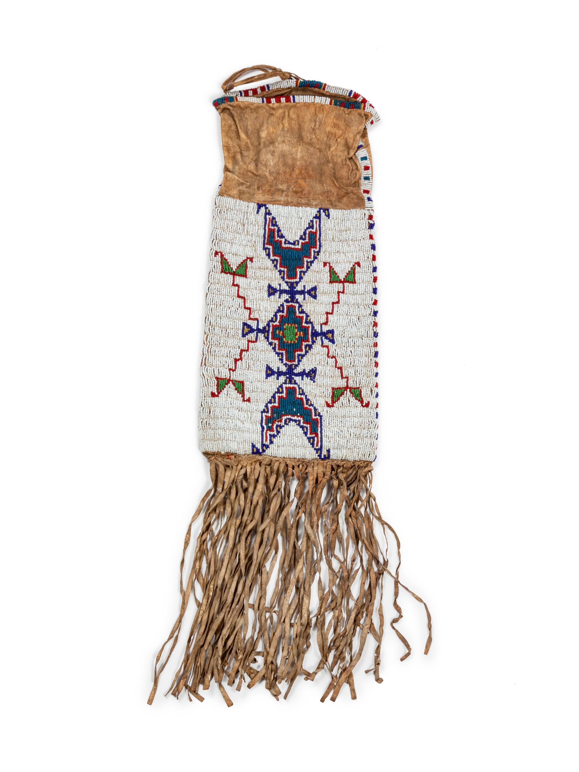 Sioux Beaded Hide Tobacco Bag