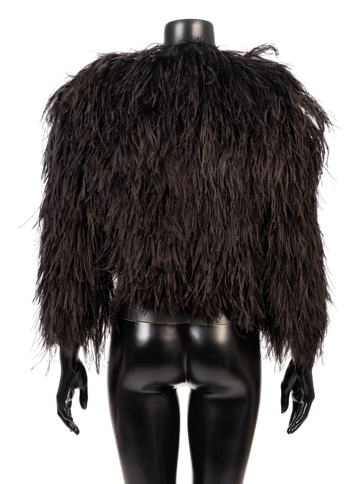 Emanuel Ungaro Black Ostrich and Chainmail Bolero, 1990-2000s