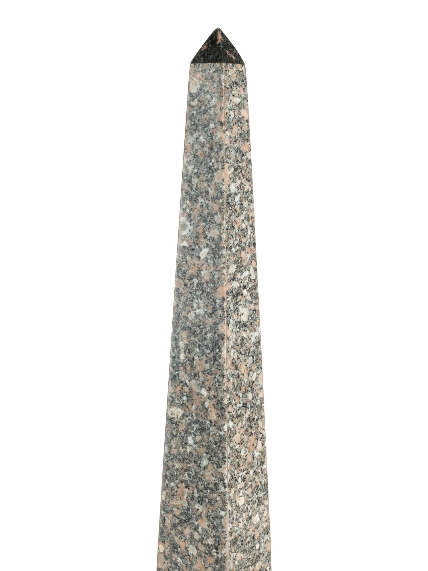 A Pair of Monumental Grand Tour Style Granite Obelisks