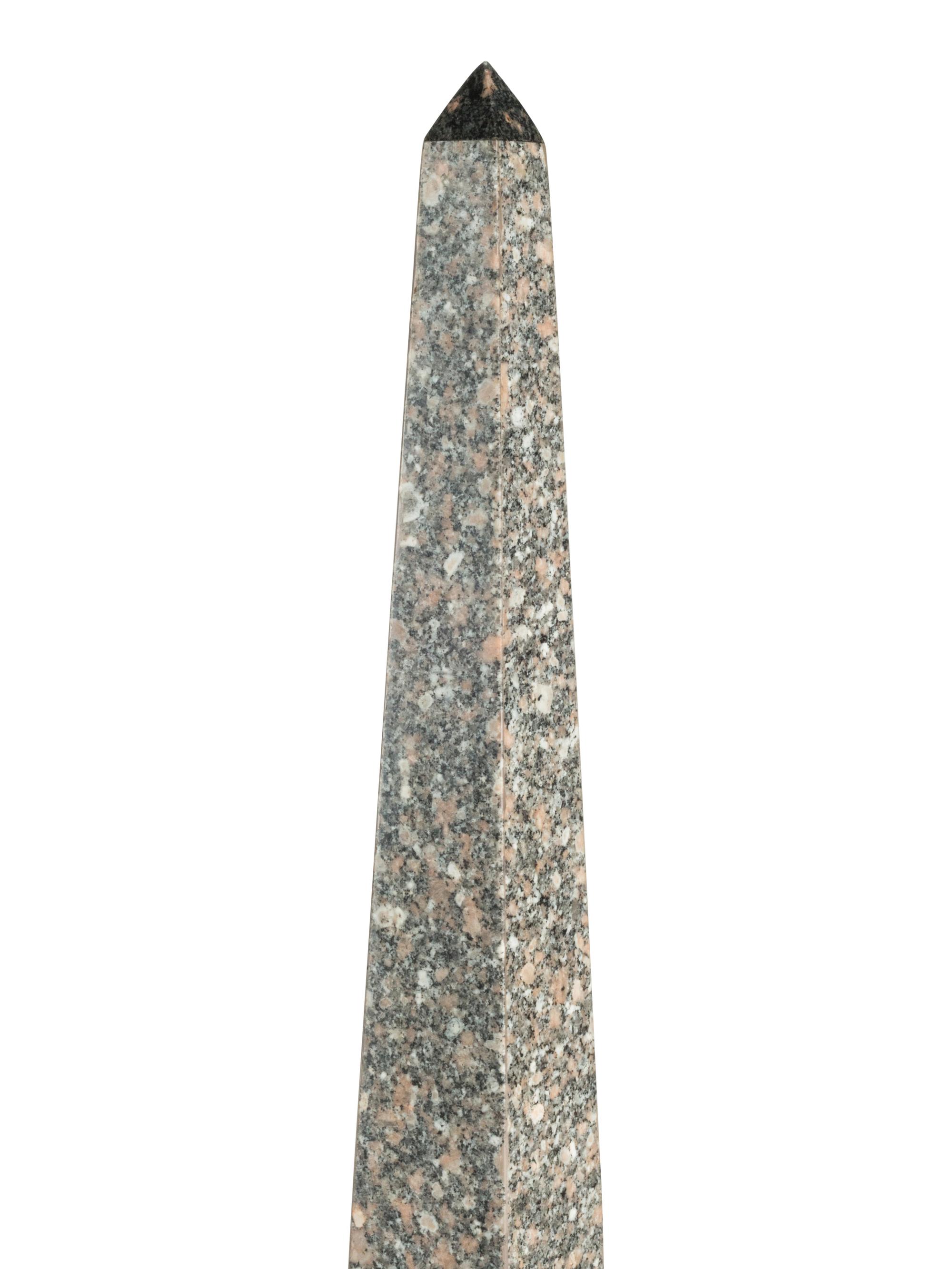 A Pair of Monumental Grand Tour Style Granite Obelisks
