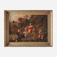 Carl Wilhelm Friedrich Bauerle (German, 1831–1912) The Sywatter Family Fording a River
