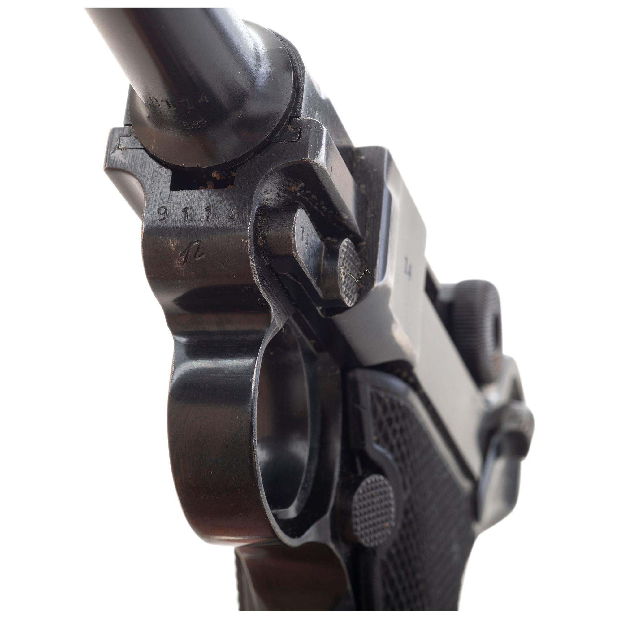 **Mauser byf-Code 41 Dated All Matching P.08 "Black Widow" Pistol with Holster & Spare Magazine