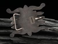 Navajo Sandcast Silver and Turquoise Belt Buckle
