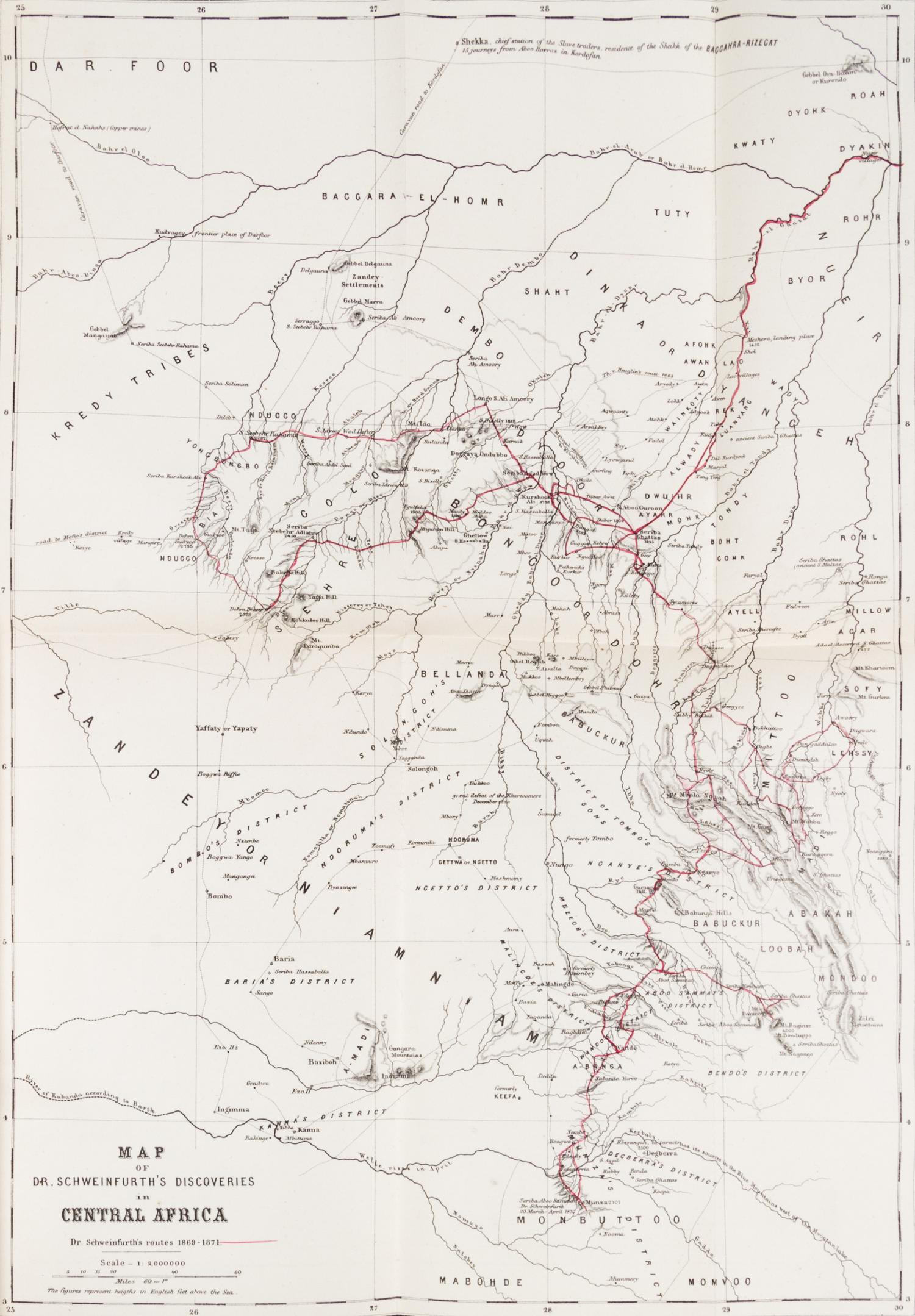 SCHWEINFRUTH, GEORG. The Heart of Africa. New York, 1874. 2 vols.